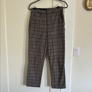 Volcom Women's Black and Gray Plaid Trousers